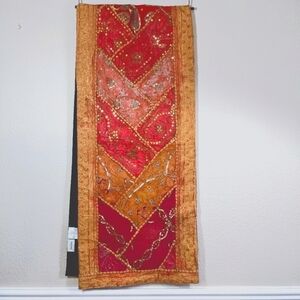 Neiman Marcus Vintage Gorgeous Gold and Red 70" Table Runner
